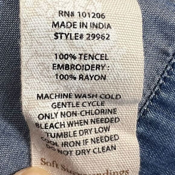 Soft Surroundings Mixteca Dark Denim Chambray Tunic - Picture 7 of 10